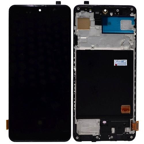 Дисплей совместим с Samsung SM-A515F/Galaxy A51 + тачскрин в рамке черный OLED (orig size)