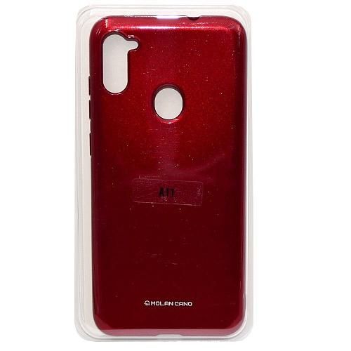 Чехол - накладка совместим с Samsung SM-A115F/SM-M115F/Galaxy A11/M11 MOLAN CANO Jelly Shine силикон красный