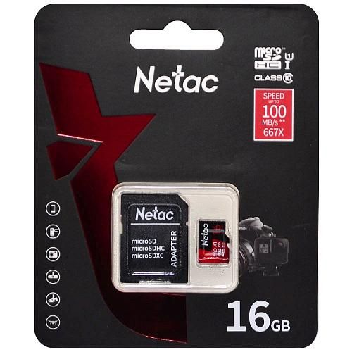 16GB NETAC P500 Extreme Pro MicroSD UHS-I U1 V10 class 10