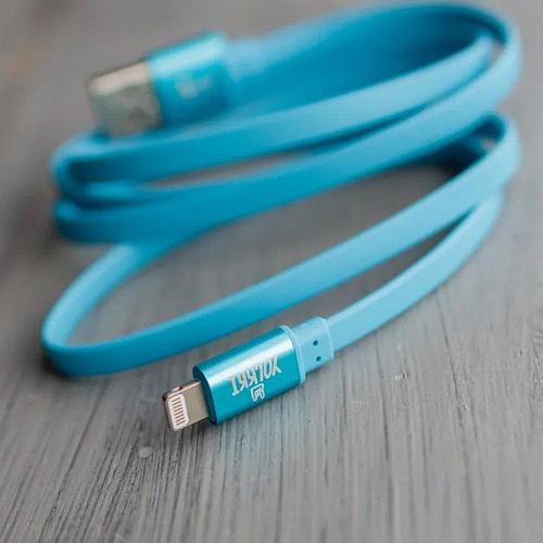 Кабель USB - Lightning 8-pin YOLKKI Trend 01 голубой (1м) /max 2A/
