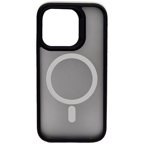Чехол - накладка совместим с iPhone 14 Pro (6.1") "Mystery" с Magsafe пластик+силикон белый