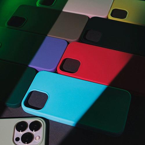 Чехол - накладка совместим с iPhone 14 Plus YOLKKI Alma силикон матовый синий (1мм)