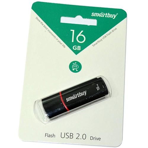 16GB USB 2.0 Flash Drive SmartBuy Crown черный (SB16GBCRW-K)