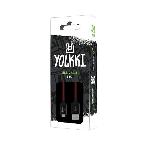 Кабель USB - Lightning 8-pin YOLKKI Pro 03 красный (1м) /max 2,1A/