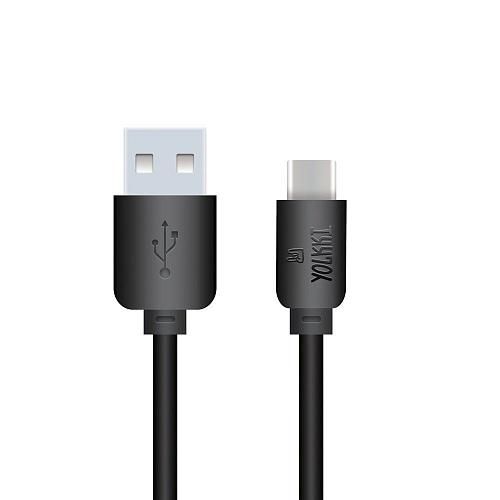 Кабель USB - TYPE-C YOLKKI Standart 02 pack черный (1м) /max 2,1A/