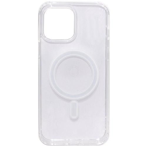 Чехол - накладка совместим с iPhone 13 Pro Max (6.7") "Magsafe" cиликон+пластик прозрачный/повреждена упаковка/