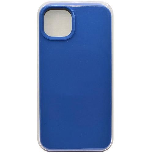 Чехол - накладка совместим с iPhone 15 Plus "Soft Touch" синий 43 /с логотипом/