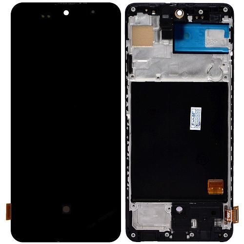 Дисплей совместим с Samsung SM-A515F/Galaxy A51 + тачскрин в рамке черный OLED 