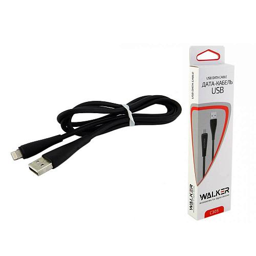 Кабель USB - Lightning 8-pin WALKER C305 черный (1м)