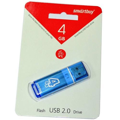 4GB USB 2.0 Flash Drive SmartBuy Glossy синий (SB4GBGS-B)