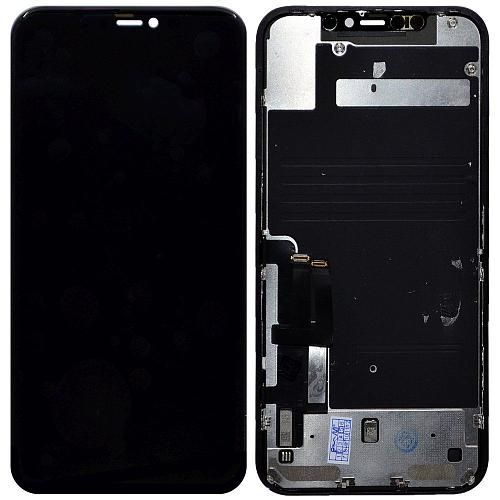 Дисплей совместим с iPhone 11 + тачскрин + рамка черный (матрица orig) LG 
