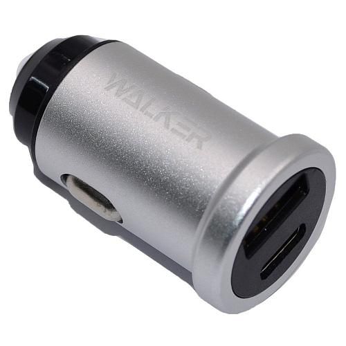 АЗУ USB-C 3,0A WALKER WCR-25 36W (1USB, TYPE-C, QC 3.0, PD) серебро