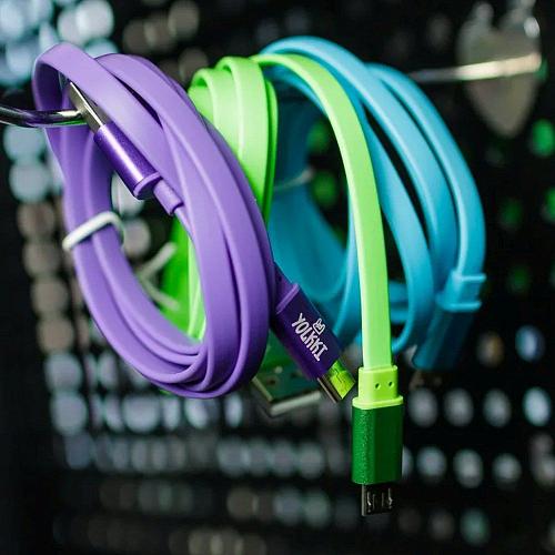 Кабель USB - micro USB YOLKKI Trend 01 фиолетовый (1м) /max 2A/