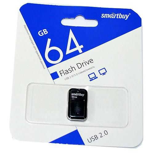 64GB USB 2.0 Flash Drive SmartBuy Art черный (SB64GBAK)