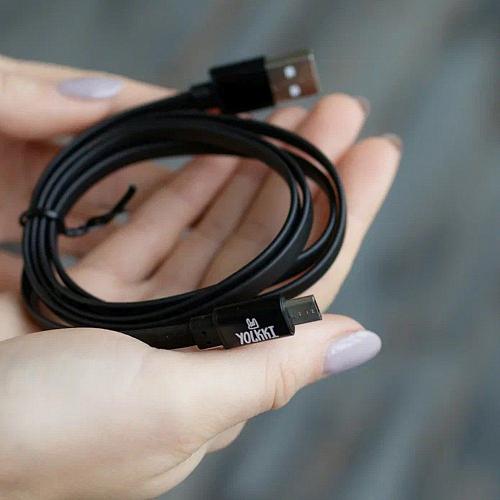 Кабель USB - micro USB YOLKKI Trend 01 черный (1м) /max 2A/