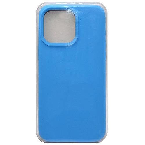 Чехол - накладка совместим с iPhone 15 Pro Max "Soft Touch" голубой 16 /с логотипом/
