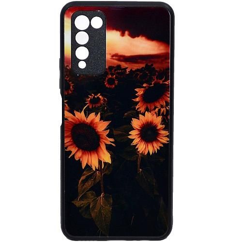Чехол - накладка совместим с Honor 10X Lite "Glass" Summer Вид 07
