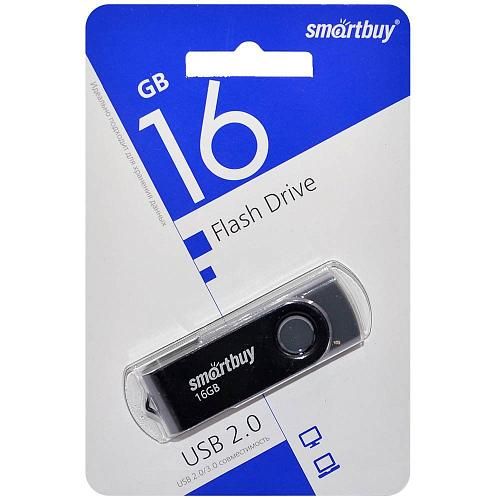 16GB USB 2.0 Flash Drive SmartBuy Twist черный (SB016GB2TWK)