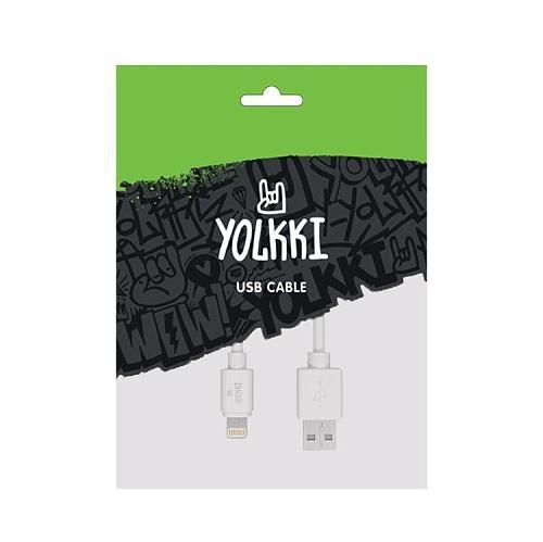 Кабель USB - Lightning 8-pin YOLKKI Standart 02 pack белый (1м) /max 2,1A/