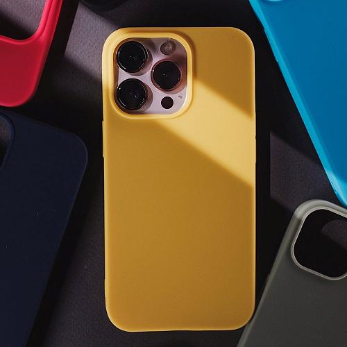Чехол - накладка совместим с iPhone 14 Pro YOLKKI Alma силикон матовый желтый (1мм)