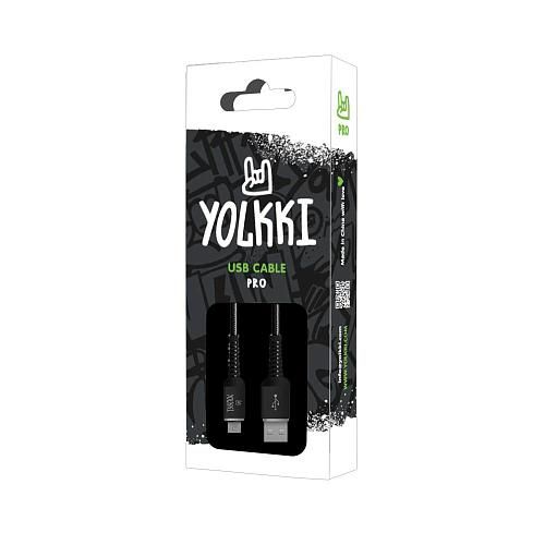 Кабель USB - micro USB YOLKKI Pro 02 черный (1м) /max 2,1A/