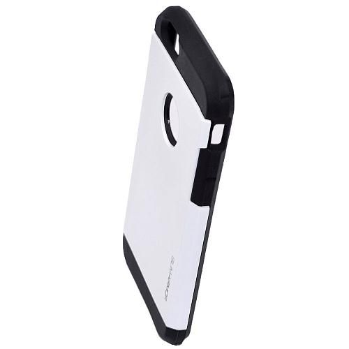 Чехол - накладка совместим с iPhone 6/6S ARMOR SLIM "С вырезом под логотип" пластик белый