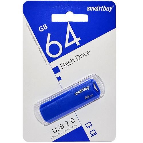 64GB USB 2.0 Flash Drive SmartBuy Clue синий (SB64GBCLU-BU)