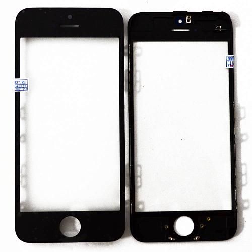 Стекло совместим с iPhone 5C + OCA + рамка черный (олеофобное покрытие) 