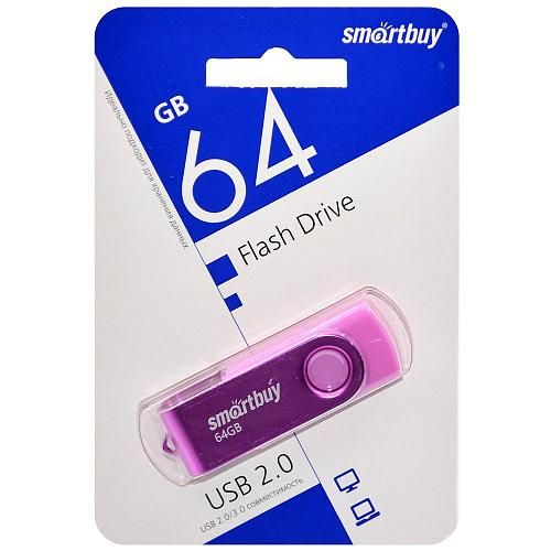 64GB USB 2.0 Flash Drive SmartBuy Twist розовый (SB064GB2TWP)