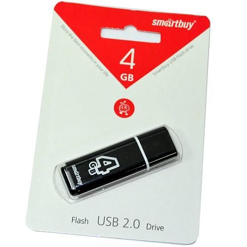 4GB USB 2.0 Flash Drive SmartBuy Glossy черный (SB4GBGS-K)