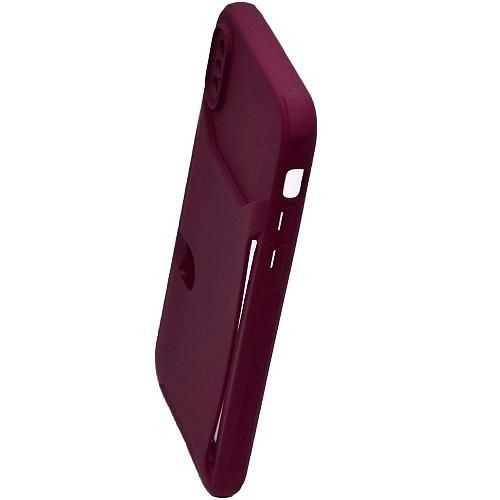 Чехол - накладка совместим с iPhone X/Xs "Cardholder" Вид 2 силикон бордовый