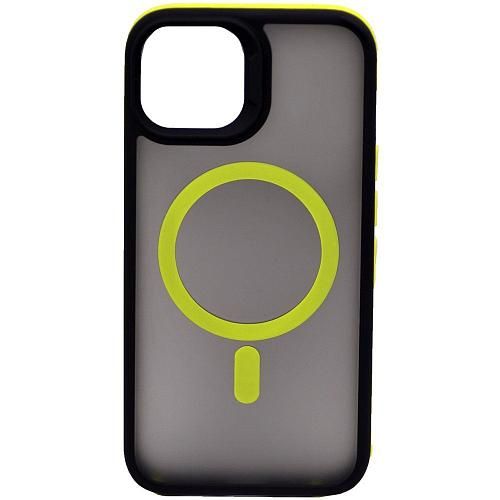 Чехол - накладка совместим с iPhone 11 Pro Max (6.5") "Mystery" с Magsafe пластик+силикон желтый