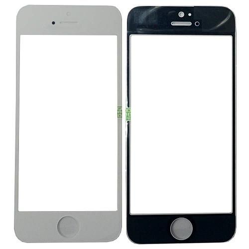 Стекло совместим с iPhone 5/5C/5S/SE белый (олеофобное покрытие)