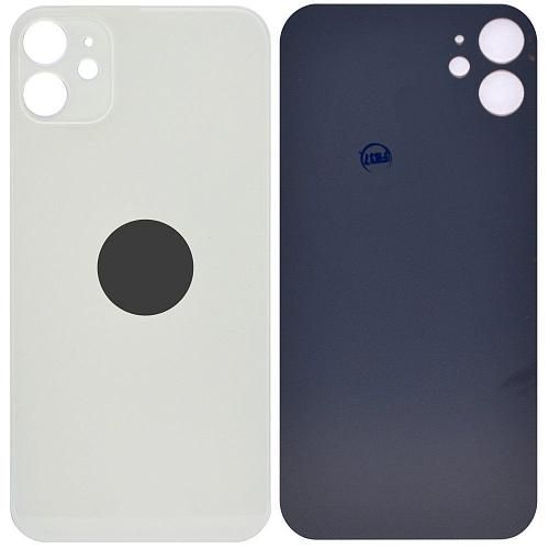 Стекло задней крышки совместим с iPhone 11 orig Factory белый /увеличенный вырез камеры/ AA