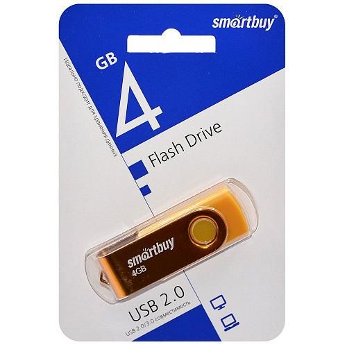 4GB USB 2.0 Flash Drive SmartBuy Twist желтый (SB004GB2TWY)