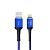 Кабель USB - Lightning 8-pin YOLKKI Pro 02 синий (1м) /max 2,1A/