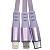 Кабель USB универсальный REMAX Lion RC-C033 Lightning 8-pin + micro USB + TYPE-C фиолетовый (1м) 15W