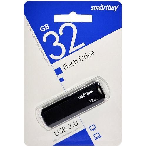 32GB USB 2.0 Flash Drive SmartBuy Clue черный (SB32GBCLU-K)