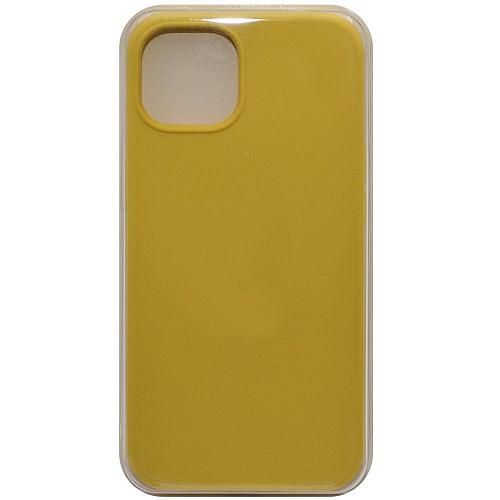 Чехол - накладка совместим с iPhone 14 (6.1") "Soft Touch" горчичный 4 /с логотипом/