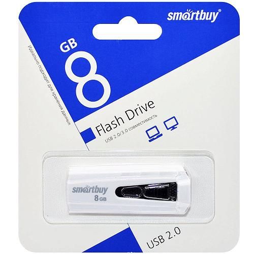 8GB USB 2.0 Flash Drive SmartBuy Iron белый (SB8GBIR-W)