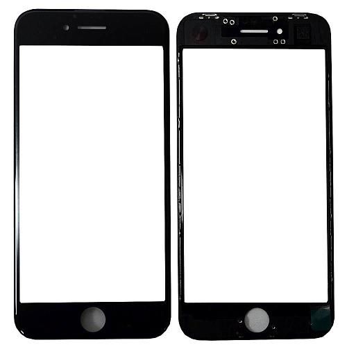 Стекло совместим с iPhone 8 + OCA + рамка черный (олеофобное покрытие) 