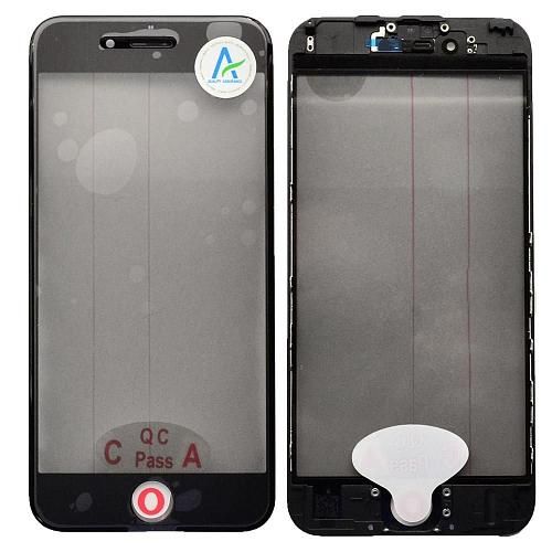 Стекло совместим с iPhone 6S + OCA + поляризатор + рамка черный (олеофобное покрытие) orig Factory