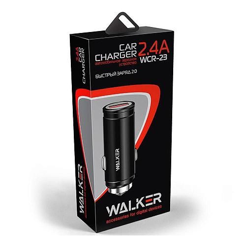 АЗУ USB 3,0A WALKER WCR-23 (1USB, QC 3.0) серебро