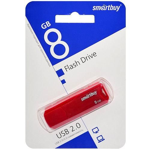 8GB USB 2.0 Flash Drive SmartBuy Clue красный (SB8GBCLU-R)
