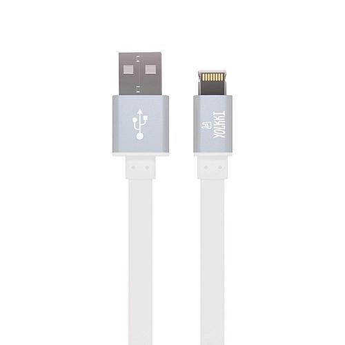 Кабель USB - Lightning 8-pin YOLKKI Trend 01 белый (1м) /max 2A/