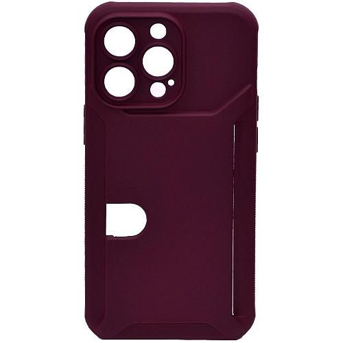 Чехол - накладка совместим с iPhone 13 Pro (6.1") "Cardholder" Вид 2 силикон бордовый