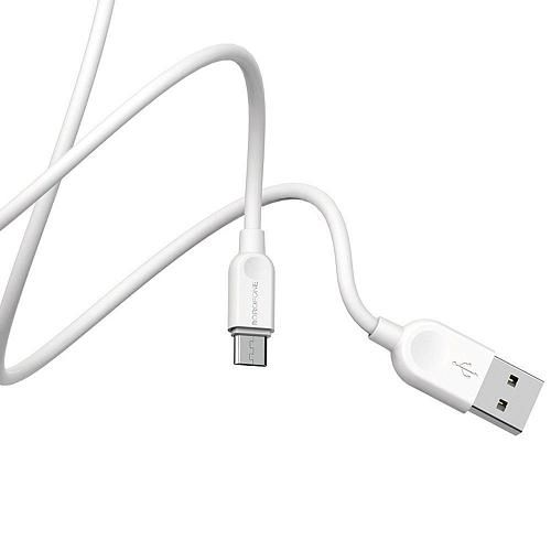 Кабель USB - micro USB BOROFONE BX14 белый (2м)/повреждена упаковка/