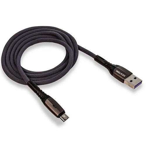 Кабель USB - micro USB WALKER C920 серый (1м) /3,1A/