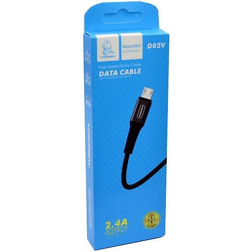 Кабель USB - micro USB DENMEN D02V черный (1м)