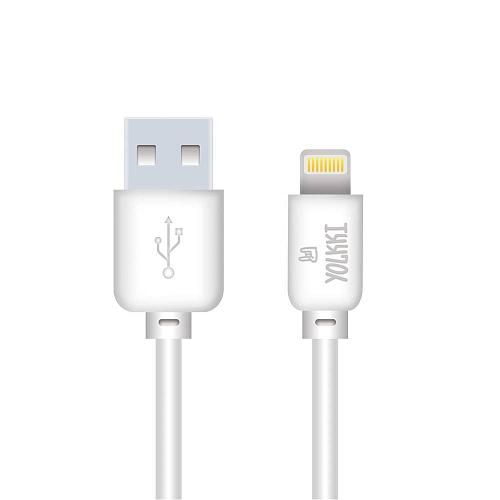 Кабель USB - Lightning 8-pin YOLKKI Standart 01 pack белый (1м) /max 1,0A/
